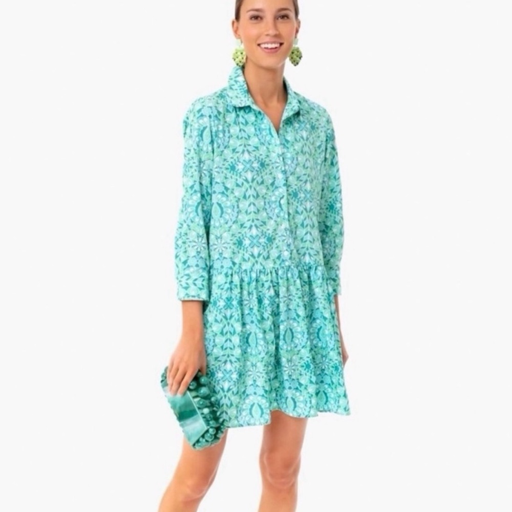 Tuckernuck Teal and White Floral Dress
